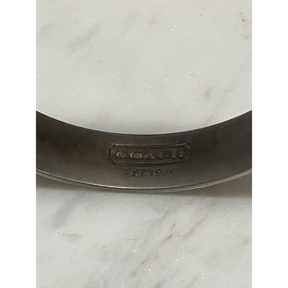 Coach Bangle Bracelet Signature Logo C Black White Enamel Stackable Y2K Designer - Picture 5 of 5